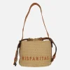 Bolsos Hispanitas estilo bombonera en combinado de rafia