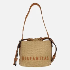 Bolsos Hispanitas estilo bombonera en combinado de rafia
