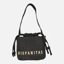 Bolsos Hispanitas estilo bombonera en combinado de rafia