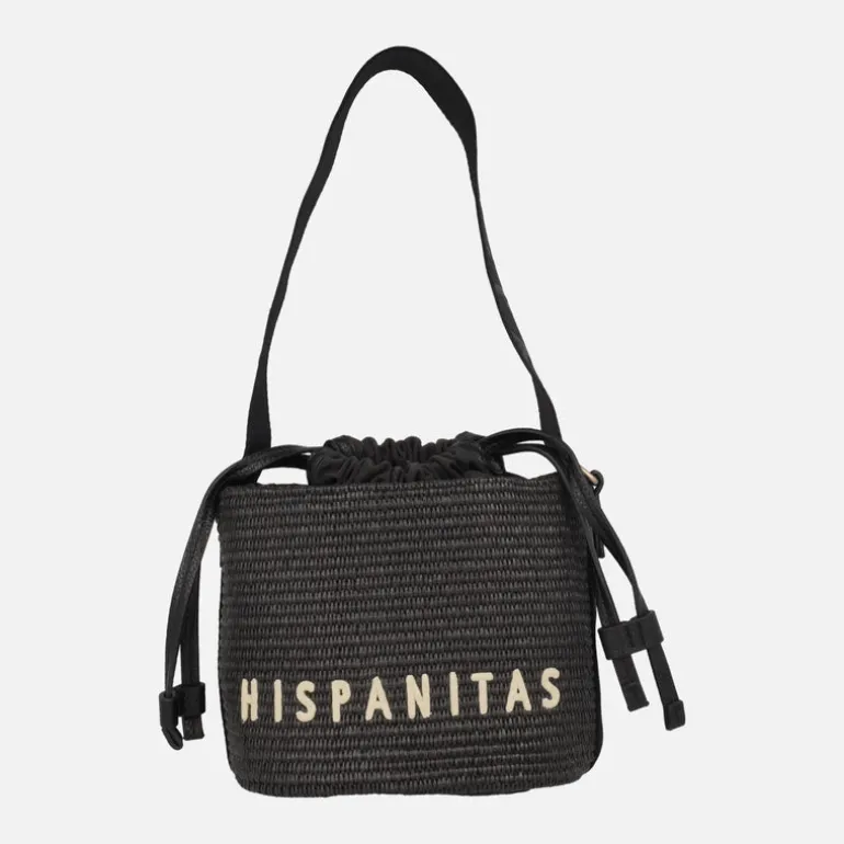 Bolsos Hispanitas estilo bombonera en combinado de rafia