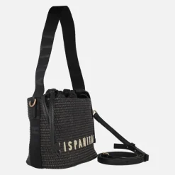Bolsos Hispanitas estilo bombonera en combinado de rafia