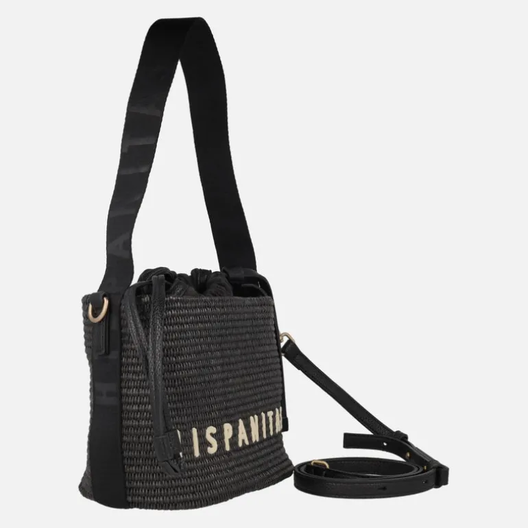 Bolsos Hispanitas estilo bombonera en combinado de rafia
