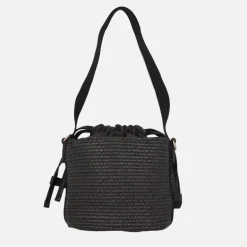 Bolsos Hispanitas estilo bombonera en combinado de rafia