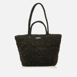 Bolsos Lewis en rafia color negro con destellos dorados