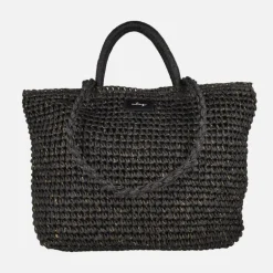 Bolsos Lewis en rafia color negro con destellos dorados