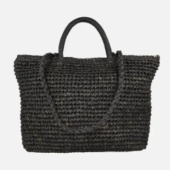 Bolsos Lewis en rafia color negro con destellos dorados