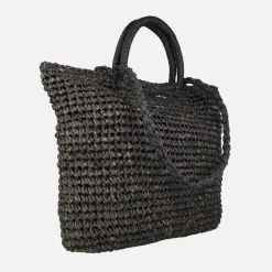 Bolsos Lewis en rafia color negro con destellos dorados