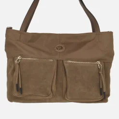 Bolsos multi posición combinados en tejido y serraje x Carmela