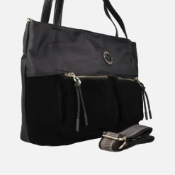 Bolsos multi posición combinados en tejido y serraje x Carmela