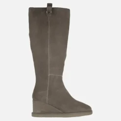 Botas altas Brora en serraje taupe con cuña