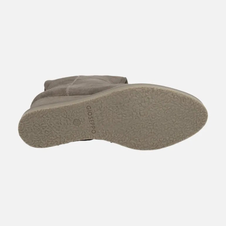Botas altas Brora en serraje taupe con cuña