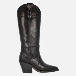 Botas altas cowboy en piel negra Vermont