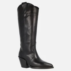 Botas altas cowboy en piel negra Vermont