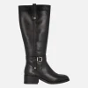 Botas altas de piel con adorno de hebilla y nudo