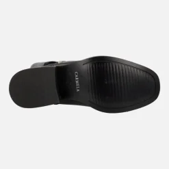 Botas altas de piel con adorno de hebilla y nudo