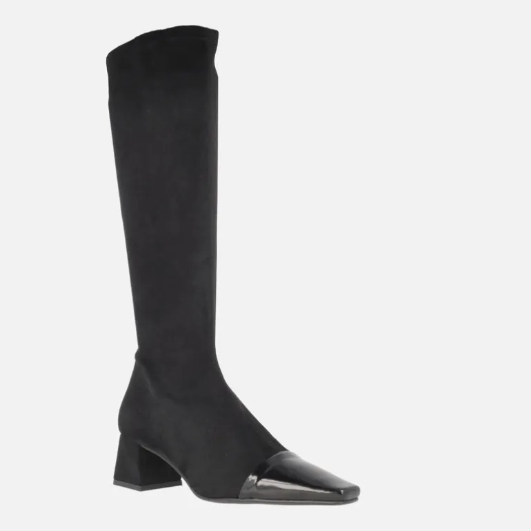 Botas altas de tejido elástico Water repellent con puntera afilada Laura