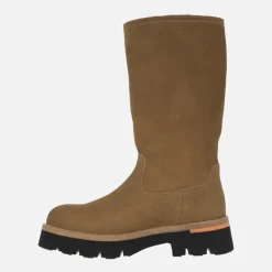 Botas altas en nobuck cuero Panama Lima con forro de pelo