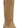 Botas altas Valentina en serraje camel