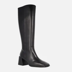 Botas altas Wonders Love en piel negra con horma cuadrada