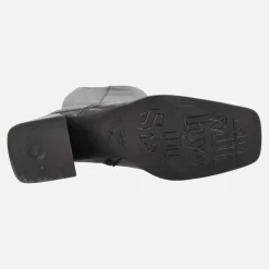 Botas altas Wonders Love en piel negra con horma cuadrada