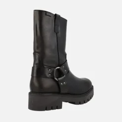 Botas bajas de estilo motero en piel negra Jordana