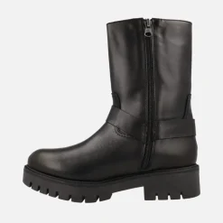 Botas bajas de estilo motero en piel negra Jordana