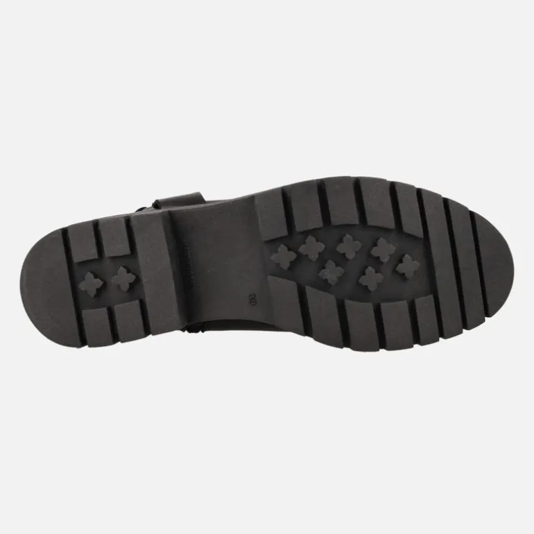 Botas bajas de estilo motero en piel negra Jordana