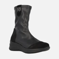 Botas bajas estilo calcetín en tejido elástico negro