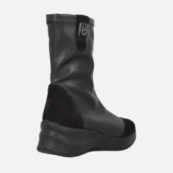 Botas bajas estilo calcetín en tejido elástico negro