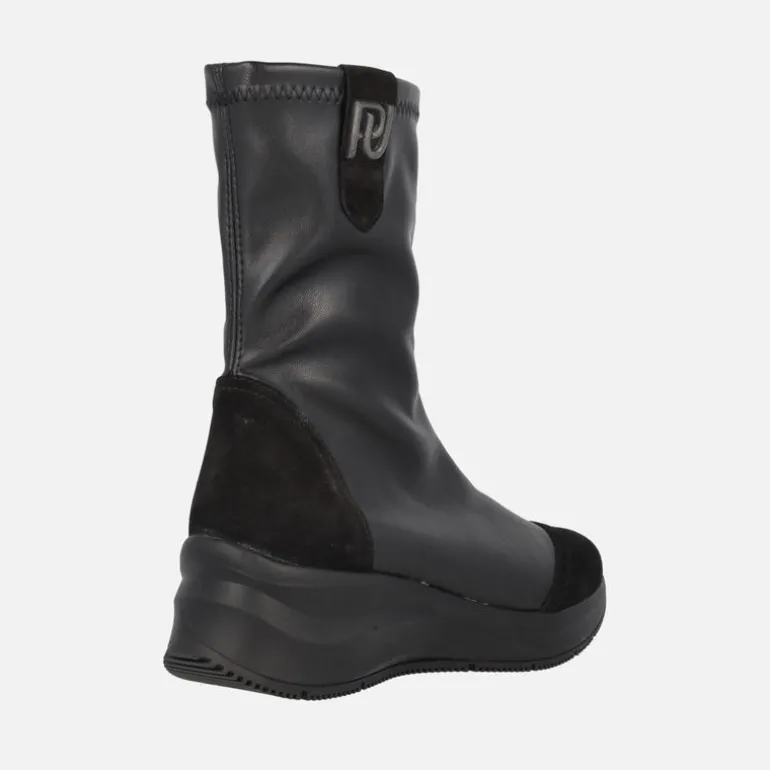 Botas bajas estilo calcetín en tejido elástico negro