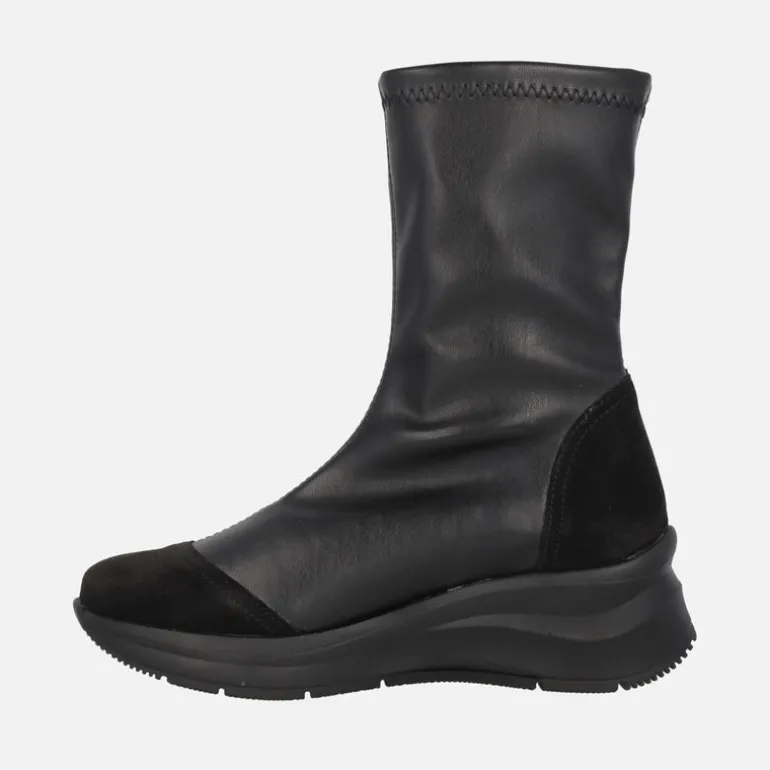 Botas bajas estilo calcetín en tejido elástico negro