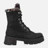 Botas Clare de piel nobuck con forro de pelo y cordones