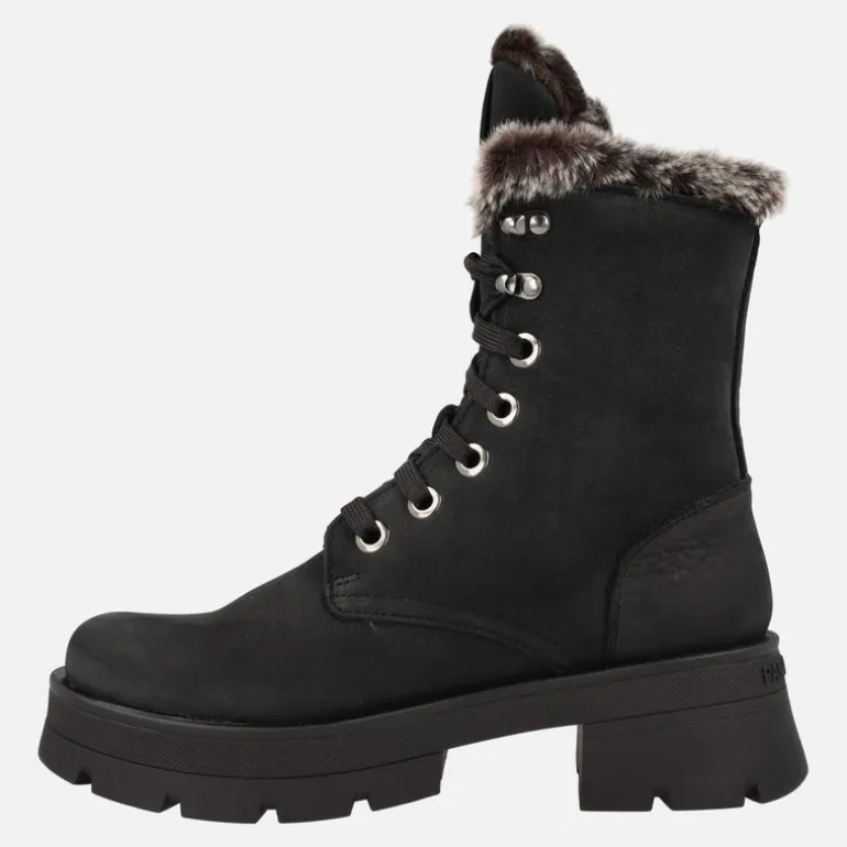 Botas Clare de piel nobuck con forro de pelo y cordones