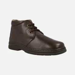 Botas clásicas de piel con cordones y forro de pelo para hombre