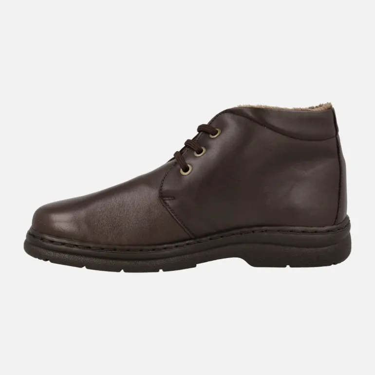 Botas clásicas de piel con cordones y forro de pelo para hombre