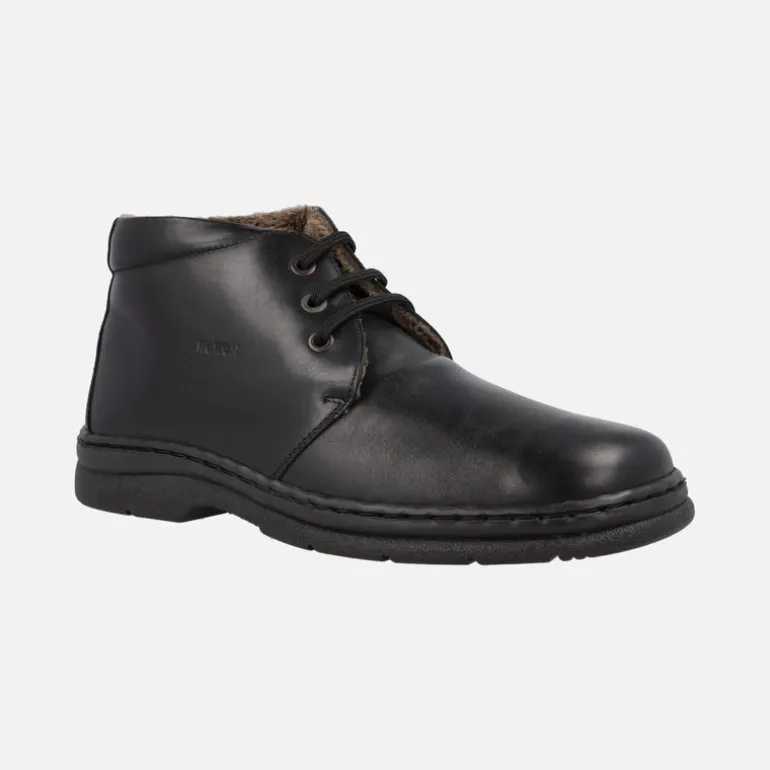 Botas clásicas de piel con cordones y forro de pelo para hombre