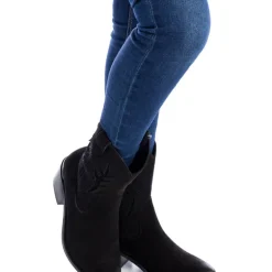 Botas cowboy bajas para mujer con troquelado