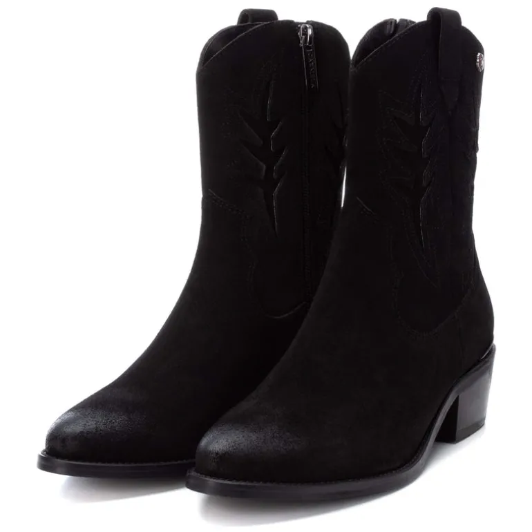 Botas cowboy bajas para mujer con troquelado