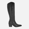 Botas cowboy en piel negra con caña alta