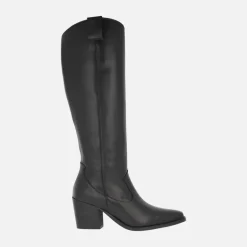 Botas cowboy en piel negra con caña alta