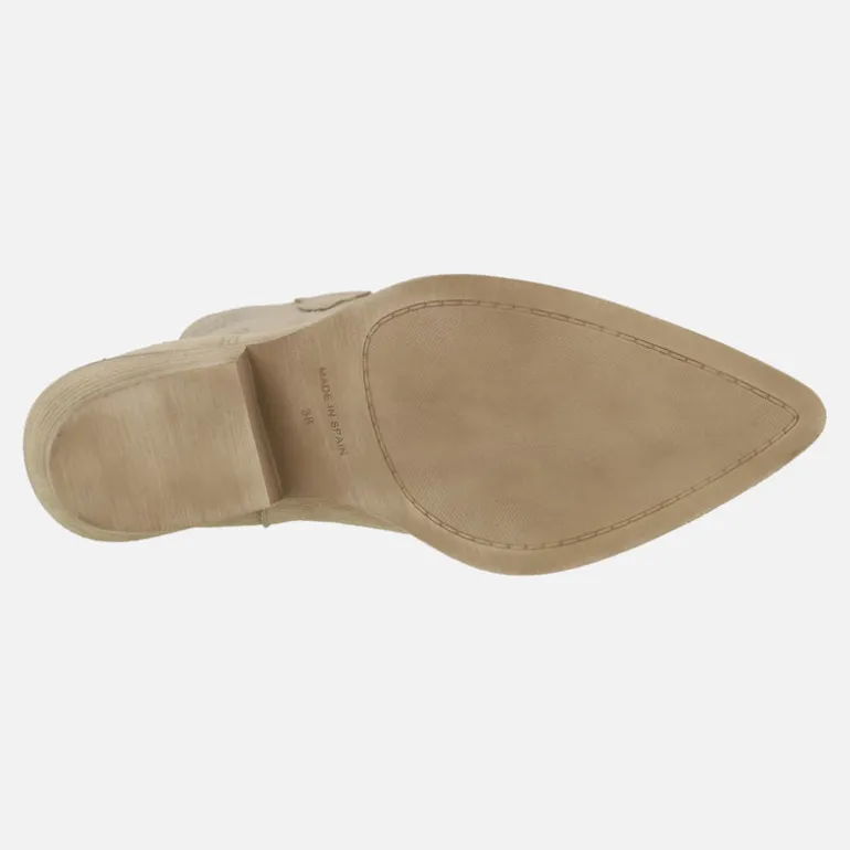Botas cowboy Holly en serraje arena con bordados