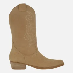 Botas cowboy Jandra en piel serraje con bordados