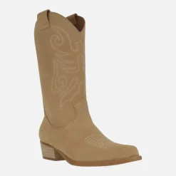 Botas cowboy Jandra en piel serraje con bordados
