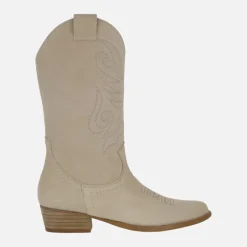 Botas cowboy Jandra en piel serraje con bordados