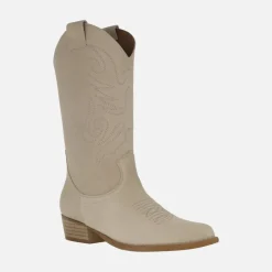 Botas cowboy Jandra en piel serraje con bordados