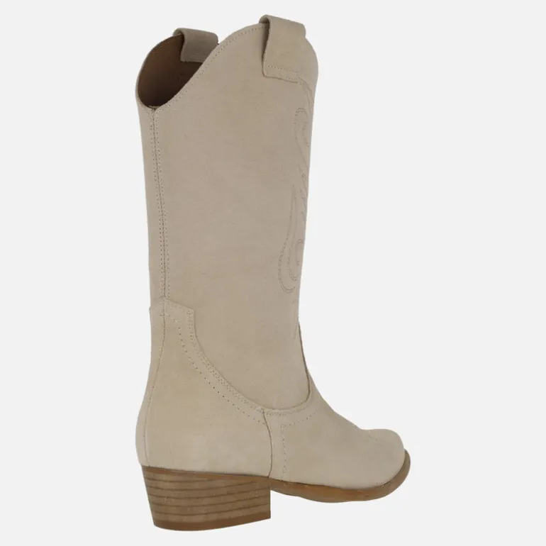 Botas cowboy Jandra en piel serraje con bordados