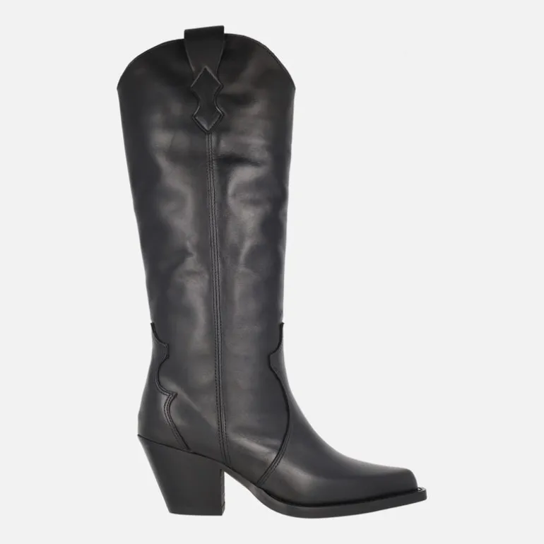 Botas cowboy negras de caña alta Vendome