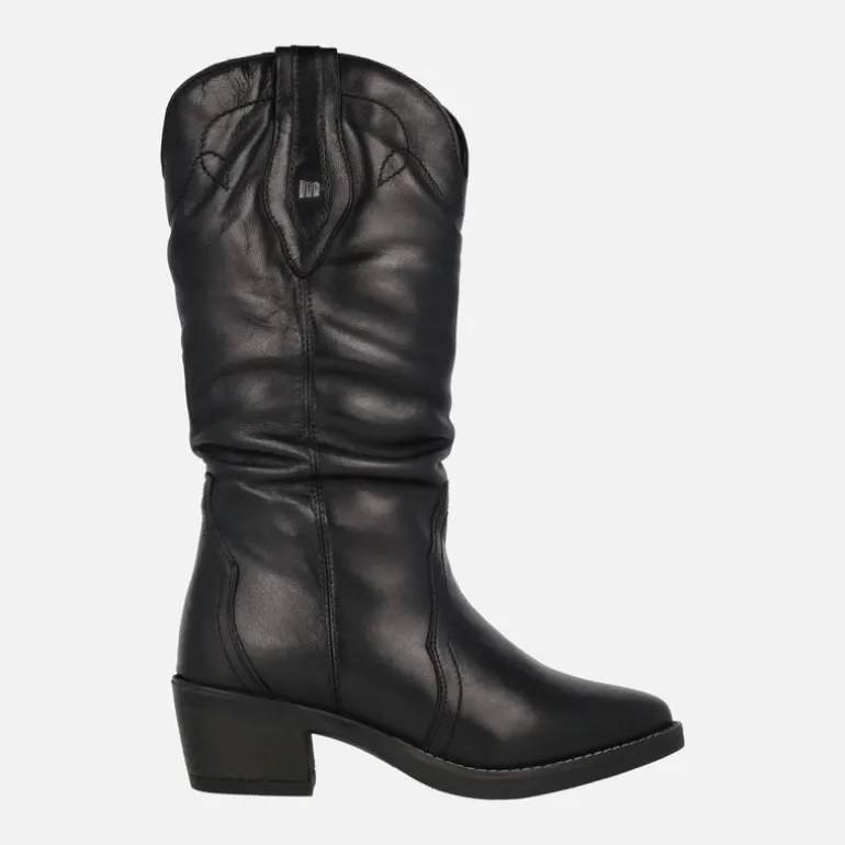 Botas cowboy Teo de piel con caña arrugada