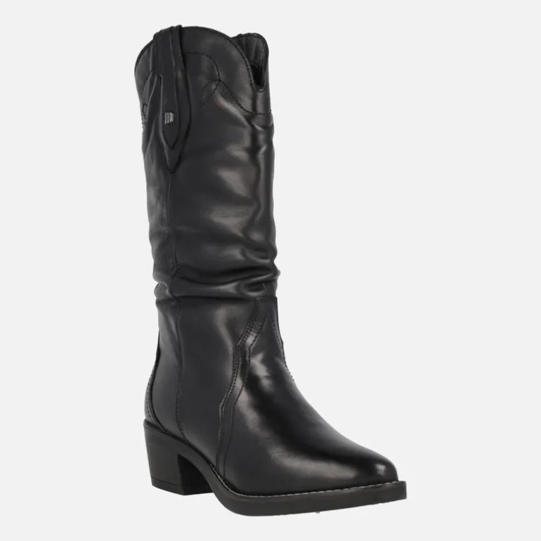 Botas cowboy Teo de piel con caña arrugada