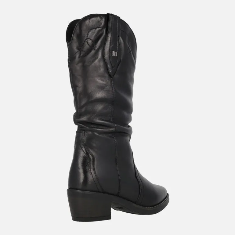 Botas cowboy Teo de piel con caña arrugada